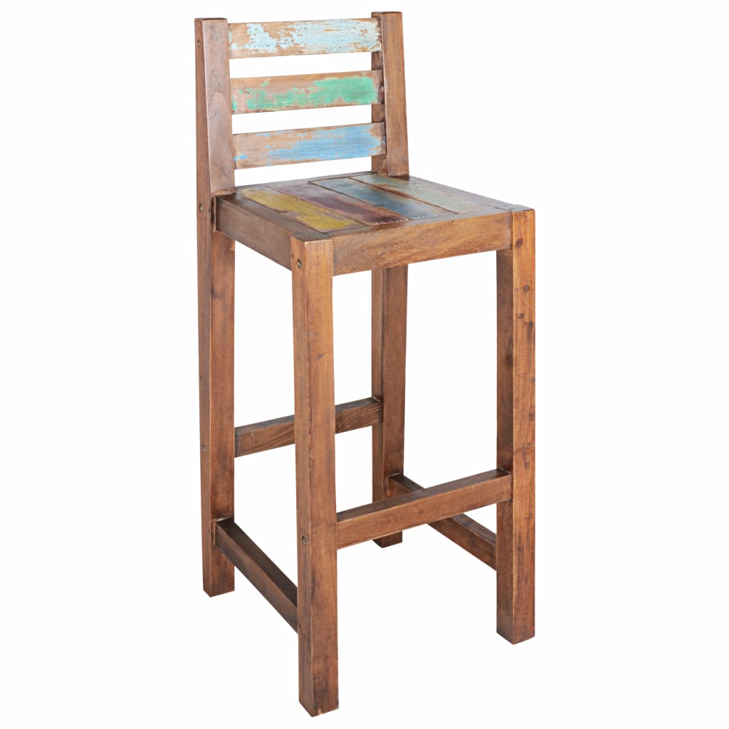 Bar Stools 2 pcs Solid Reclaimed Wood- Table & Bar Stools - HomeShopIreland - Home Shop Ireland - Table & Bar Stools - Bar Stools 2 pcs Solid Reclaimed Wood