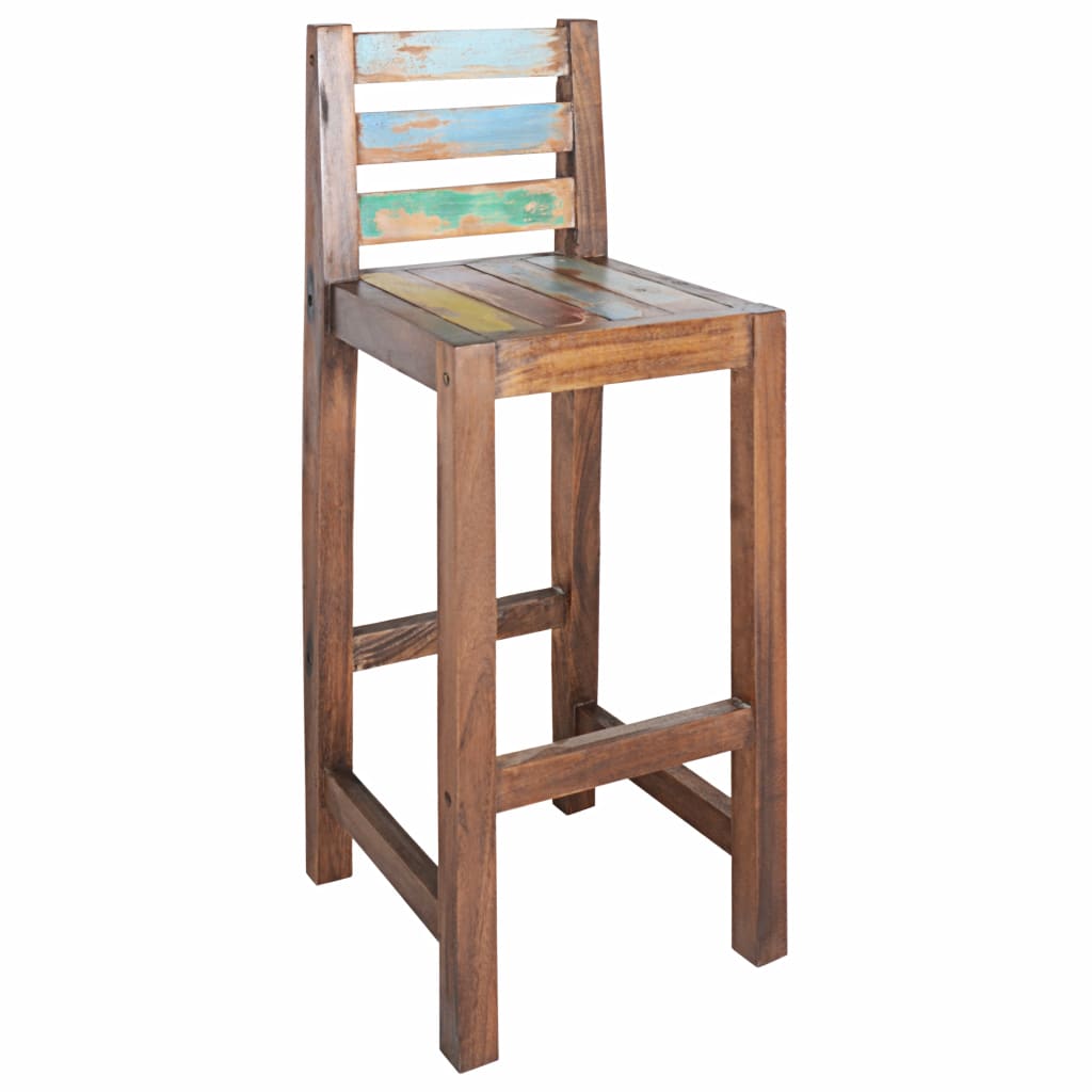 Bar Stools 2 pcs Solid Reclaimed Wood- Table & Bar Stools - HomeShopIreland - Home Shop Ireland - Table & Bar Stools - Bar Stools 2 pcs Solid Reclaimed Wood