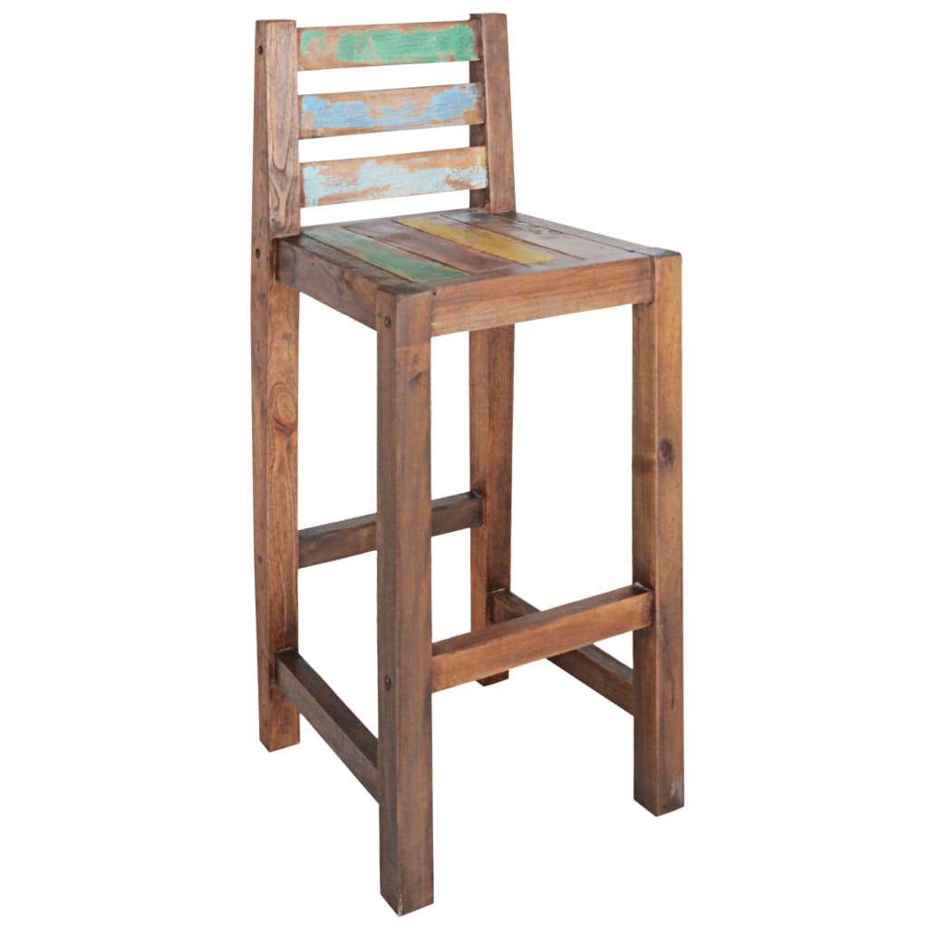 Bar Stools 2 pcs Solid Reclaimed Wood- Table & Bar Stools - HomeShopIreland - Home Shop Ireland - Table & Bar Stools - Bar Stools 2 pcs Solid Reclaimed Wood