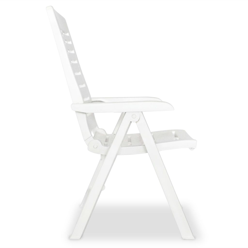 Reclining Garden Chairs 4 pcs Plastic White- Outdoor Chairs - HomeShopIreland - Home Shop Ireland - Outdoor Chairs - Reclining Garden Chairs 4 pcs Plastic White