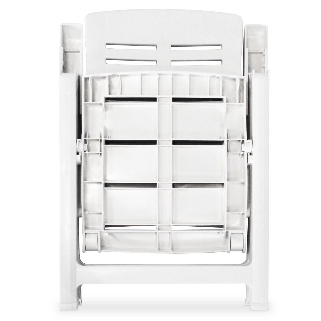 Reclining Garden Chairs 4 pcs Plastic White- Outdoor Chairs - HomeShopIreland - Home Shop Ireland - Outdoor Chairs - Reclining Garden Chairs 4 pcs Plastic White