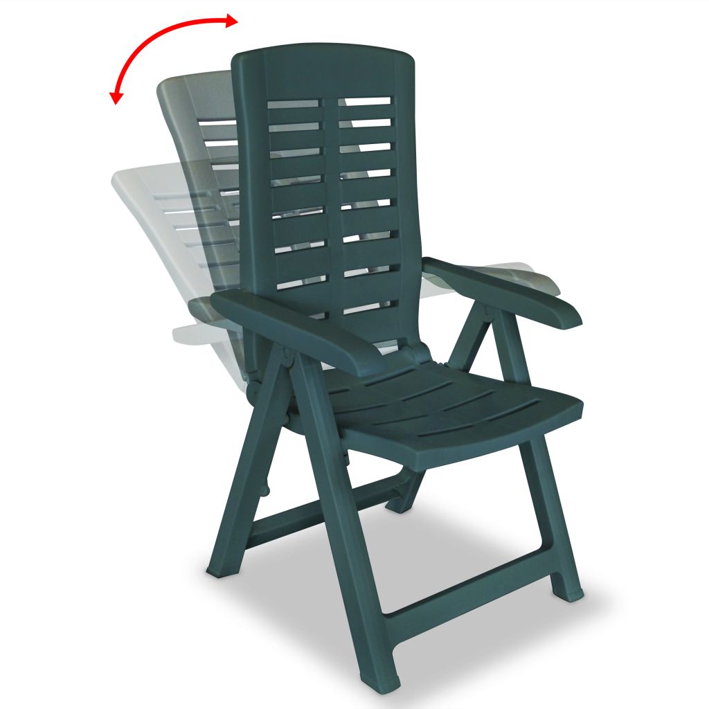 Reclining Garden Chairs 6 pcs Plastic Green- Outdoor Chairs - HomeShopIreland - Home Shop Ireland - Outdoor Chairs - Reclining Garden Chairs 6 pcs Plastic Green