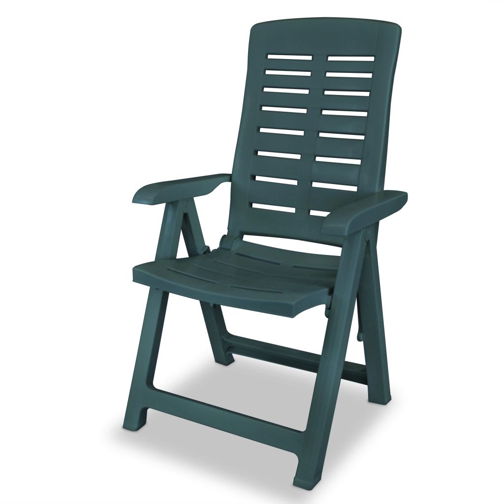 Reclining Garden Chairs 6 pcs Plastic Green- Outdoor Chairs - HomeShopIreland - Home Shop Ireland - Outdoor Chairs - Reclining Garden Chairs 6 pcs Plastic Green