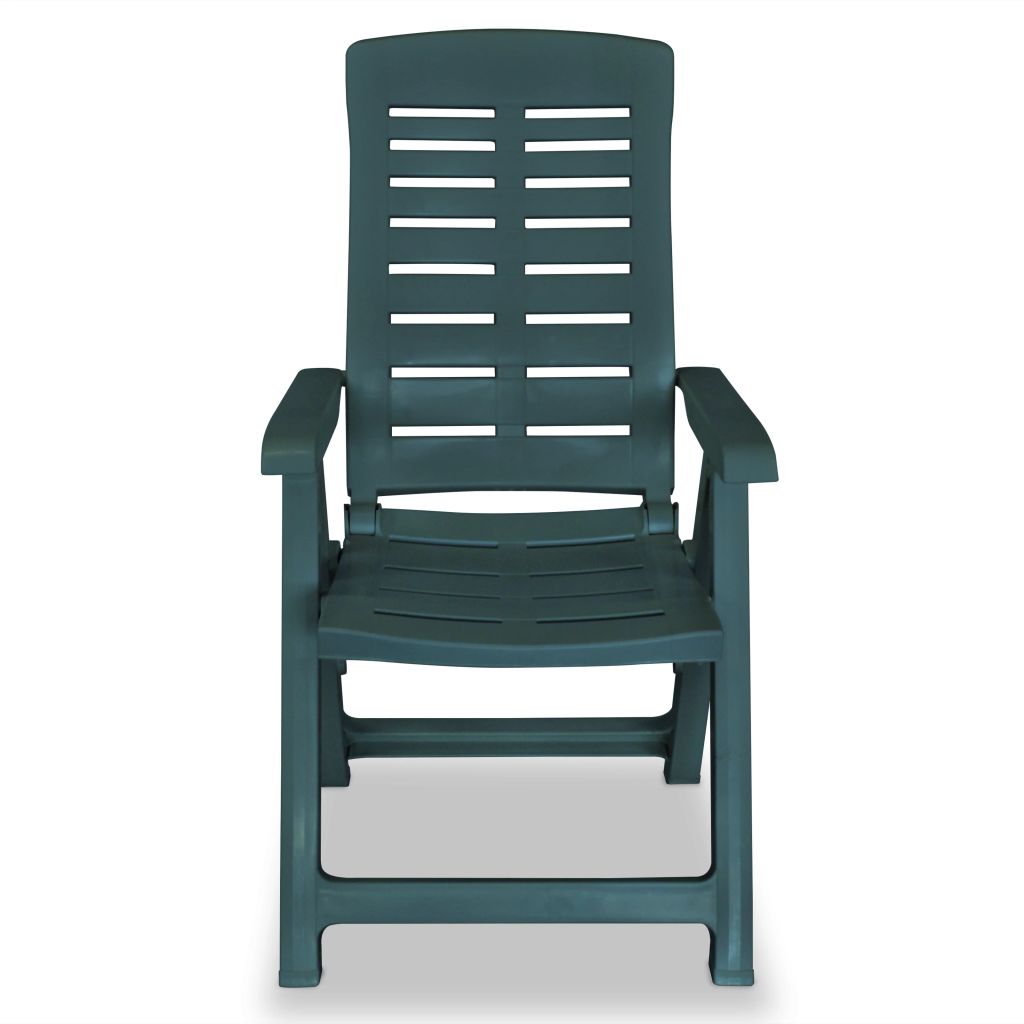 Reclining Garden Chairs 6 pcs Plastic Green- Outdoor Chairs - HomeShopIreland - Home Shop Ireland - Outdoor Chairs - Reclining Garden Chairs 6 pcs Plastic Green