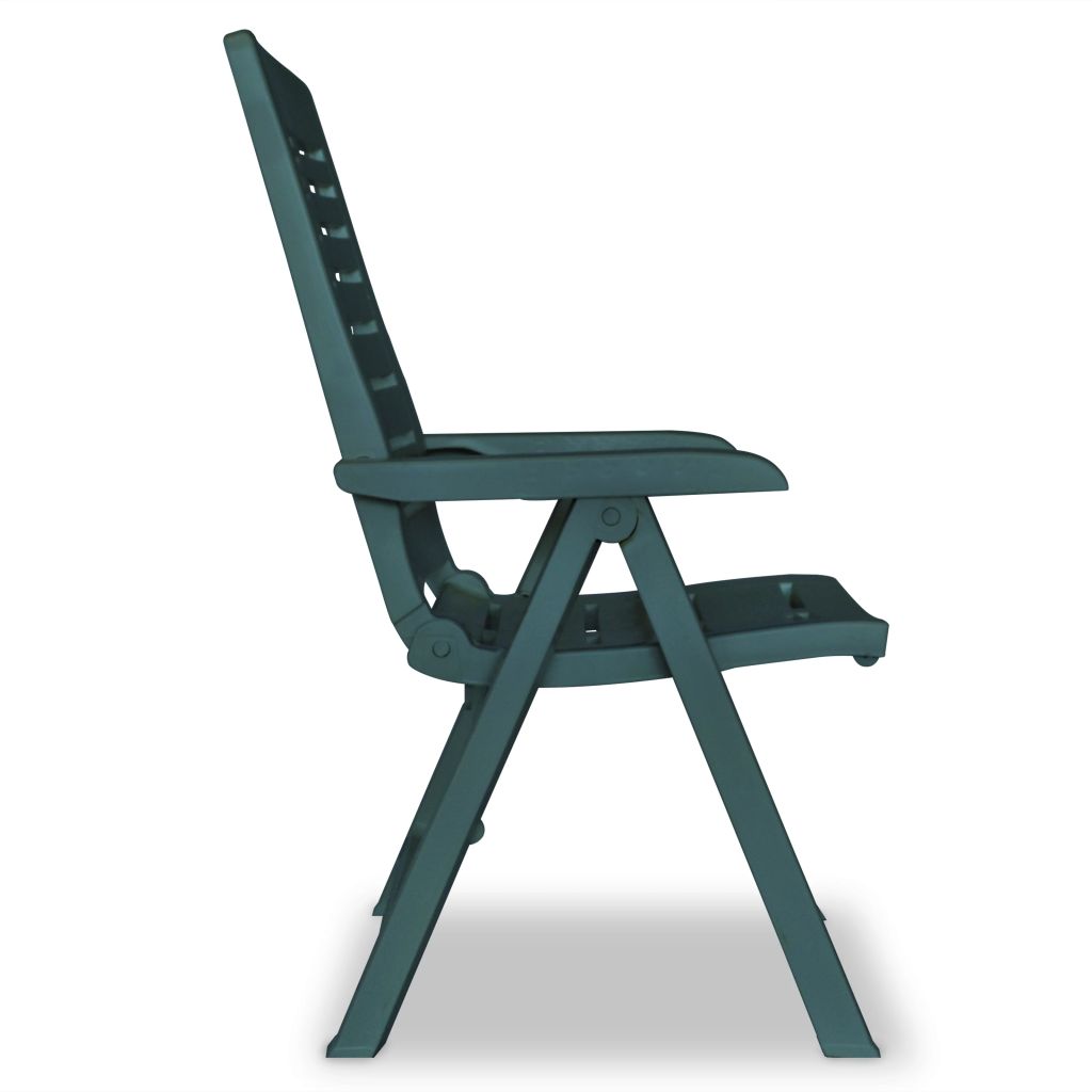 Reclining Garden Chairs 6 pcs Plastic Green- Outdoor Chairs - HomeShopIreland - Home Shop Ireland - Outdoor Chairs - Reclining Garden Chairs 6 pcs Plastic Green
