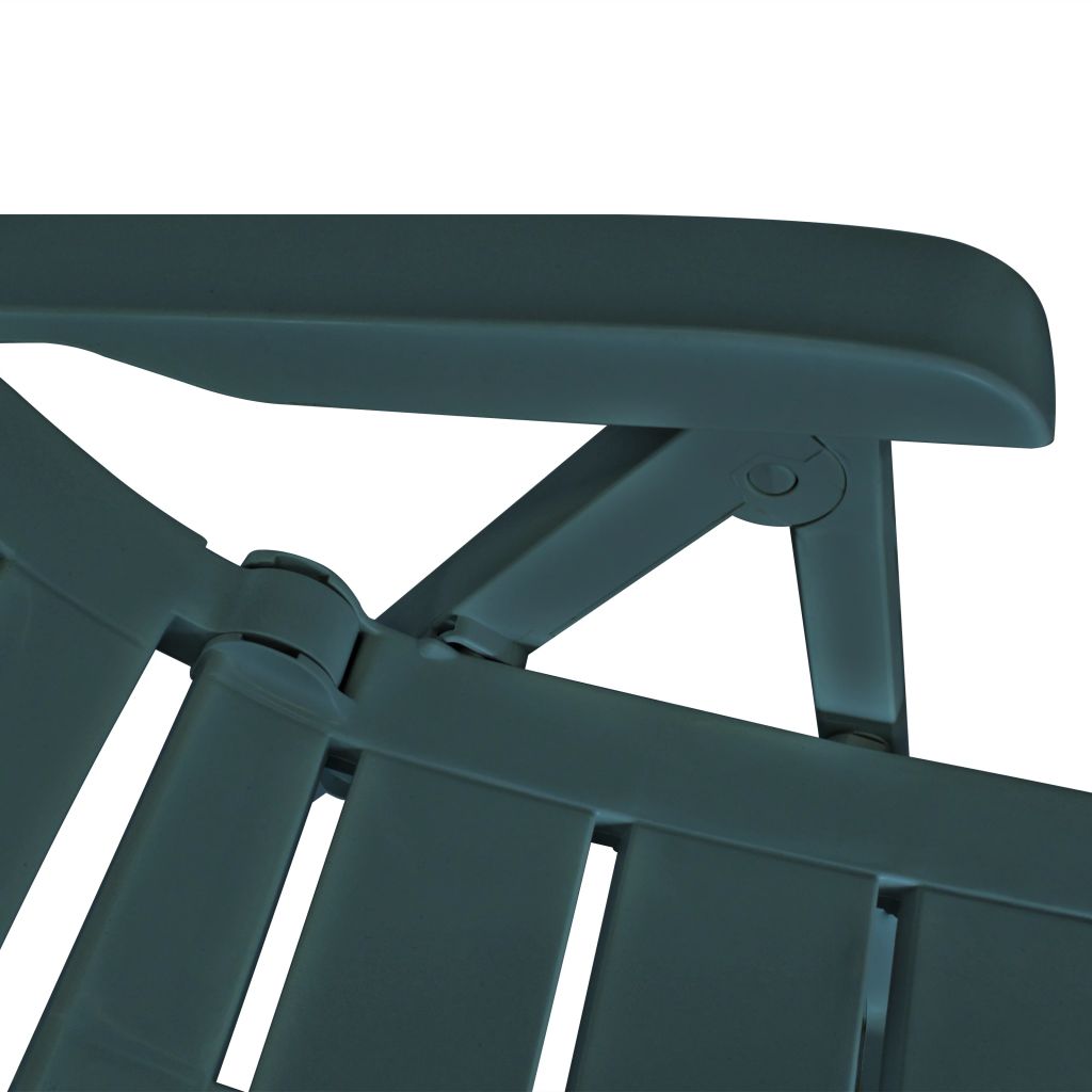 Reclining Garden Chairs 6 pcs Plastic Green- Outdoor Chairs - HomeShopIreland - Home Shop Ireland - Outdoor Chairs - Reclining Garden Chairs 6 pcs Plastic Green