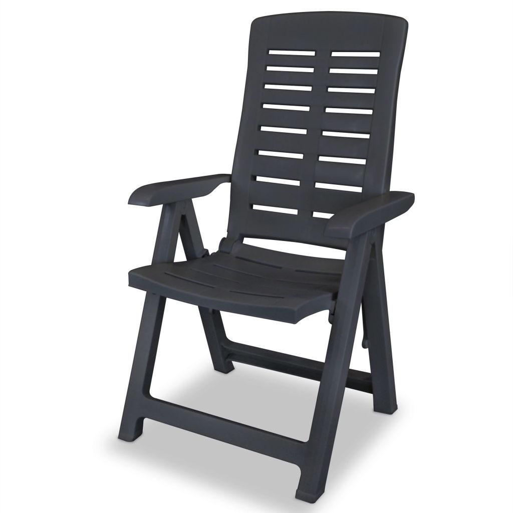 Reclining Garden Chairs 6 pcs Plastic Anthracite- Outdoor Chairs - HomeShopIreland - Home Shop Ireland - Outdoor Chairs - Reclining Garden Chairs 6 pcs Plastic Anthracite