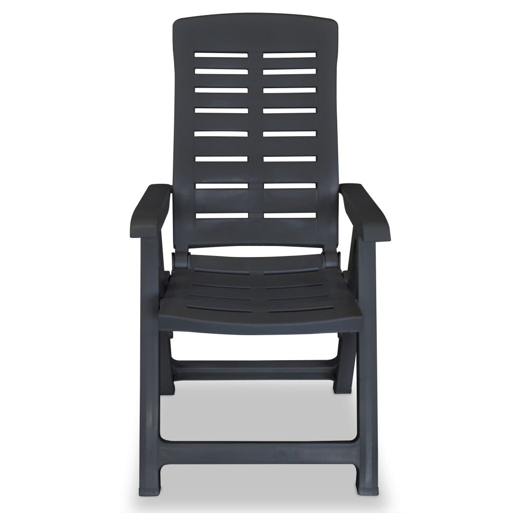 Reclining Garden Chairs 6 pcs Plastic Anthracite- Outdoor Chairs - HomeShopIreland - Home Shop Ireland - Outdoor Chairs - Reclining Garden Chairs 6 pcs Plastic Anthracite