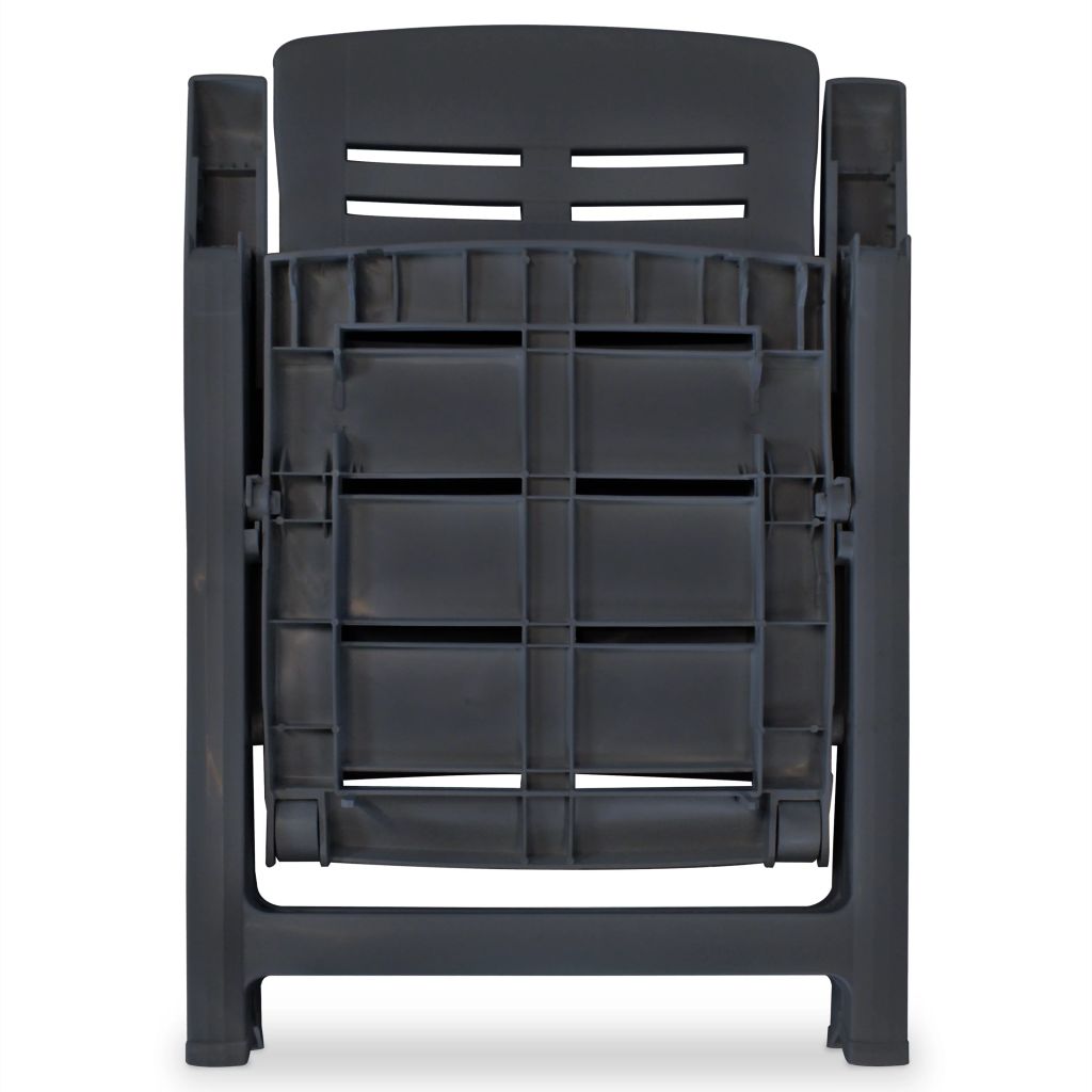 Reclining Garden Chairs 6 pcs Plastic Anthracite- Outdoor Chairs - HomeShopIreland - Home Shop Ireland - Outdoor Chairs - Reclining Garden Chairs 6 pcs Plastic Anthracite