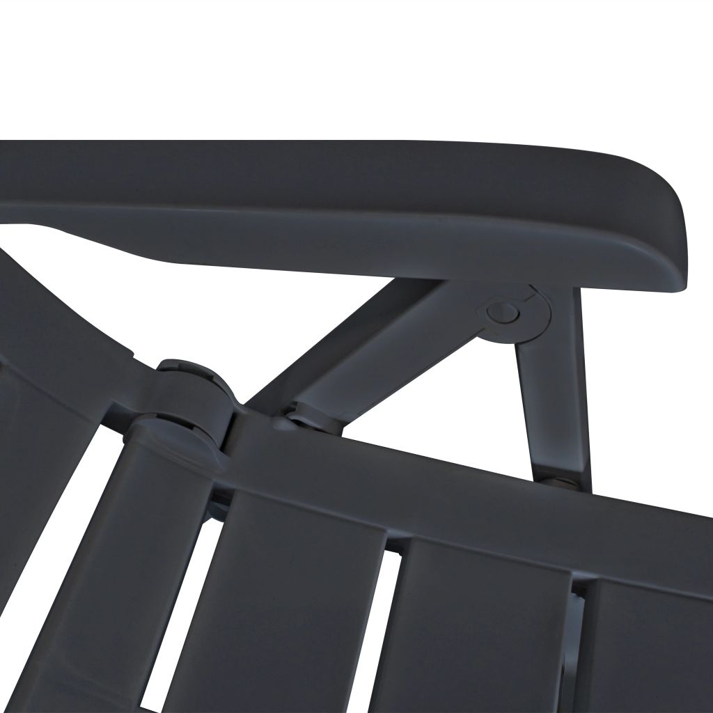 Reclining Garden Chairs 6 pcs Plastic Anthracite- Outdoor Chairs - HomeShopIreland - Home Shop Ireland - Outdoor Chairs - Reclining Garden Chairs 6 pcs Plastic Anthracite