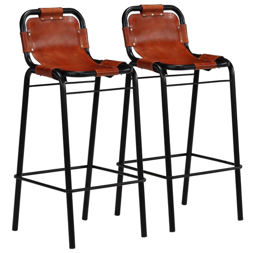 Bar Set 3 Pieces Solid Reclaimed Wood and Genuine Goat Leather- Kitchen & Dining Furniture Sets - HomeShopIreland - Home Shop Ireland - Kitchen & Dining Furniture Sets - Bar Set 3 Pieces Solid Reclaimed Wood and Genuine Goat Leather