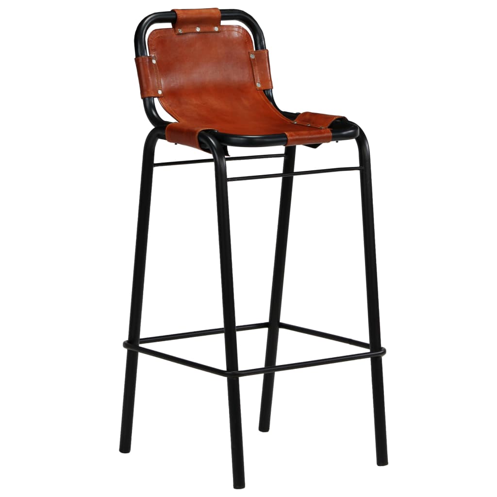 Bar Set 3 Pieces Solid Reclaimed Wood and Genuine Goat Leather- Kitchen & Dining Furniture Sets - HomeShopIreland - Home Shop Ireland - Kitchen & Dining Furniture Sets - Bar Set 3 Pieces Solid Reclaimed Wood and Genuine Goat Leather