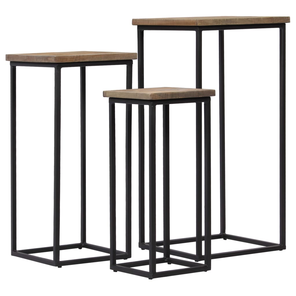 3 Piece Plant Table Set Reclaimed Teak- End Tables - HomeShopIreland - Home Shop Ireland - End Tables - 3 Piece Plant Table Set Reclaimed Teak