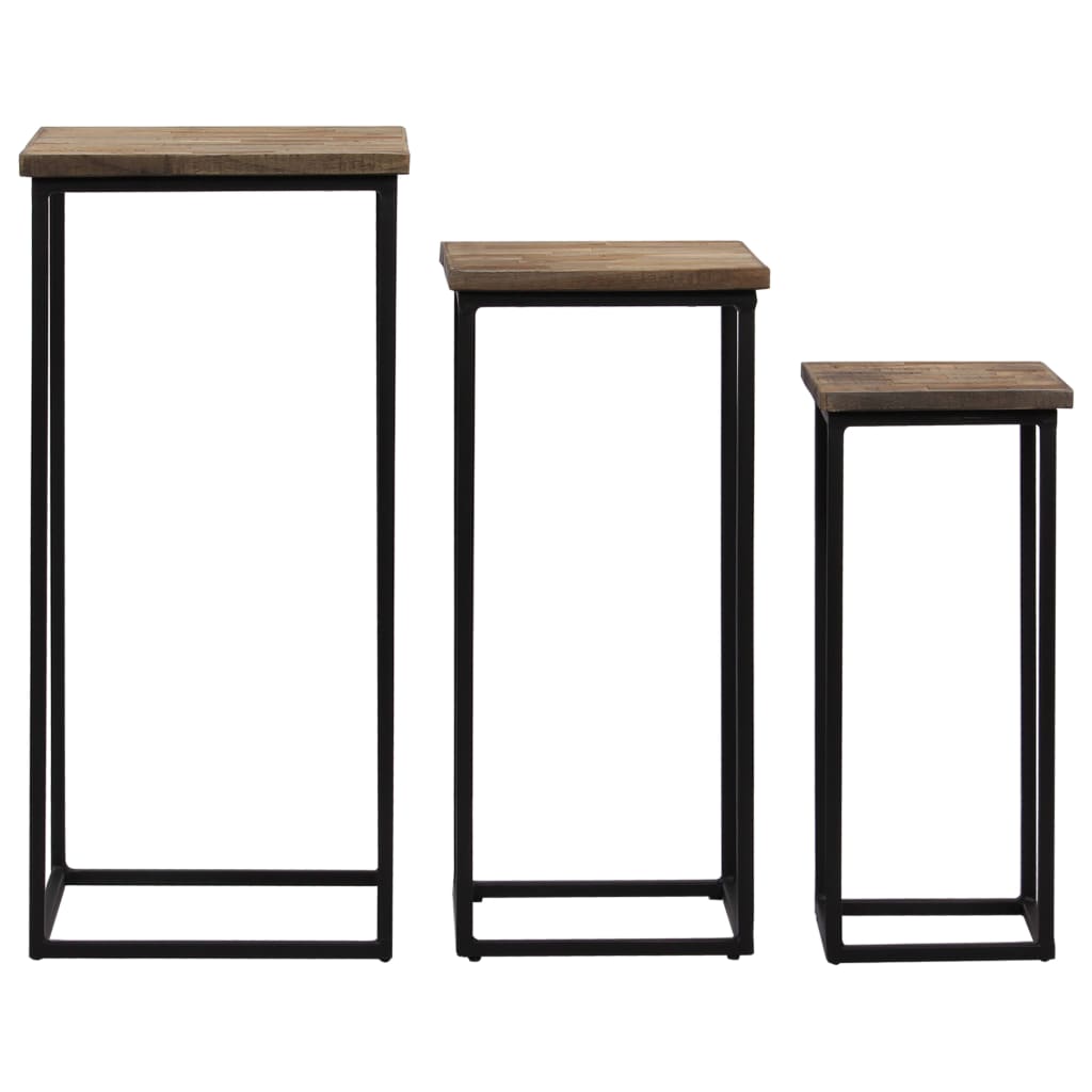 3 Piece Plant Table Set Reclaimed Teak- End Tables - HomeShopIreland - Home Shop Ireland - End Tables - 3 Piece Plant Table Set Reclaimed Teak