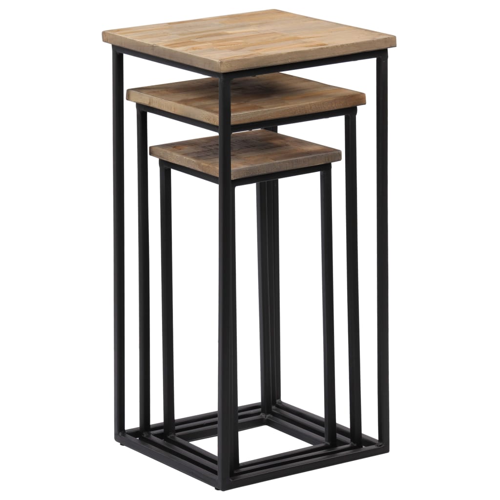 3 Piece Plant Table Set Reclaimed Teak- End Tables - HomeShopIreland - Home Shop Ireland - End Tables - 3 Piece Plant Table Set Reclaimed Teak