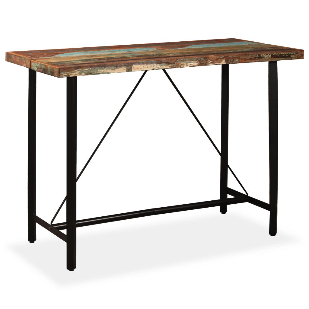 Bar Set 7 Pieces Solid Reclaimed Wood- Kitchen & Dining Furniture Sets - HomeShopIreland - Home Shop Ireland - Kitchen & Dining Furniture Sets - Bar Set 7 Pieces Solid Reclaimed Wood