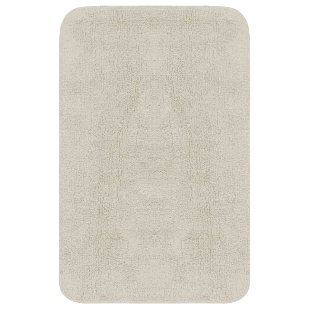 Bathroom Mat Set 3 Pieces Fabric White- Bath Mats & Rugs - HomeShopIreland - Home Shop Ireland - Bath Mats & Rugs - Bathroom Mat Set 3 Pieces Fabric White
