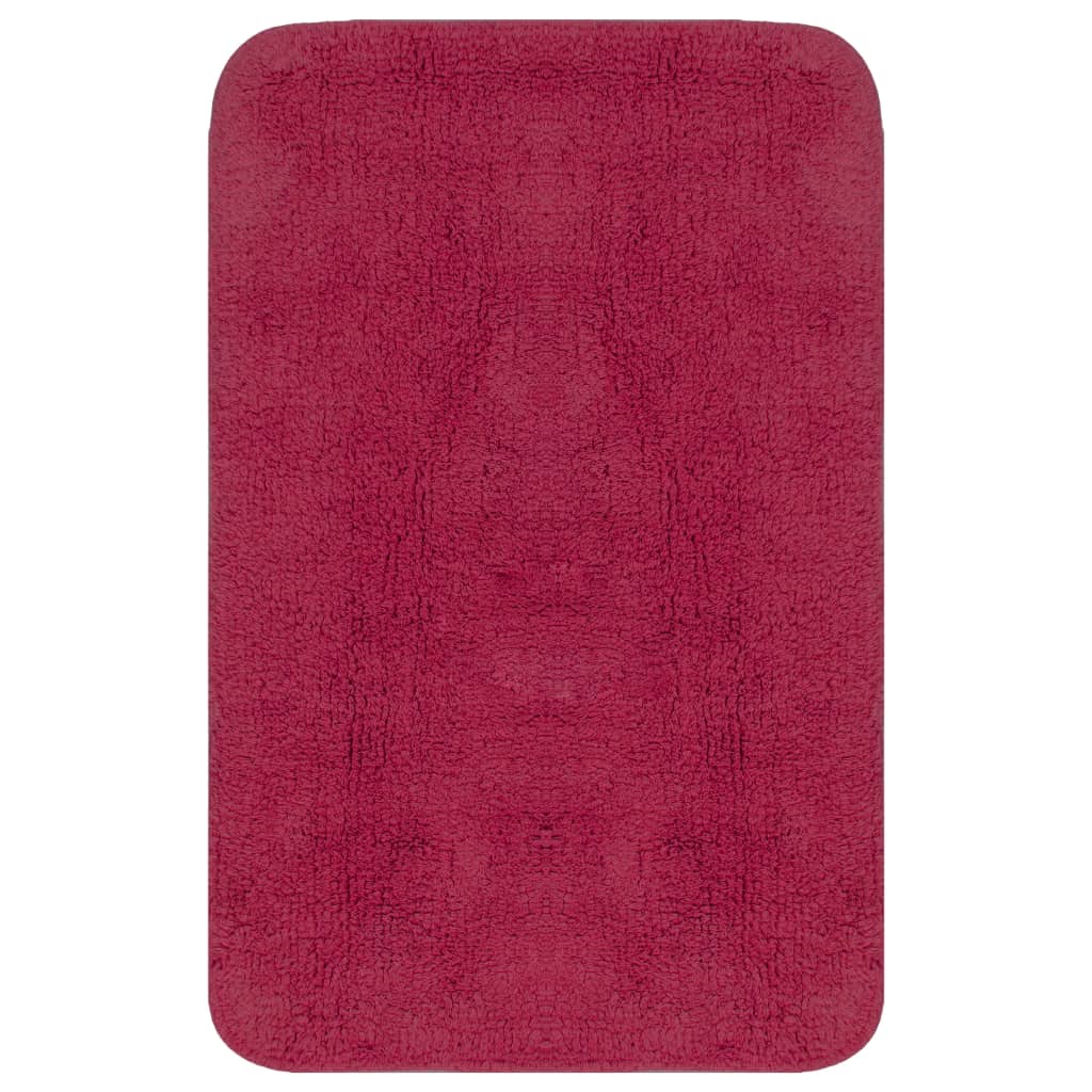 Bathroom Mat Set 3 Pieces Fabric Fuchsia- Bath Mats & Rugs - HomeShopIreland - Home Shop Ireland - Bath Mats & Rugs - Bathroom Mat Set 3 Pieces Fabric Fuchsia