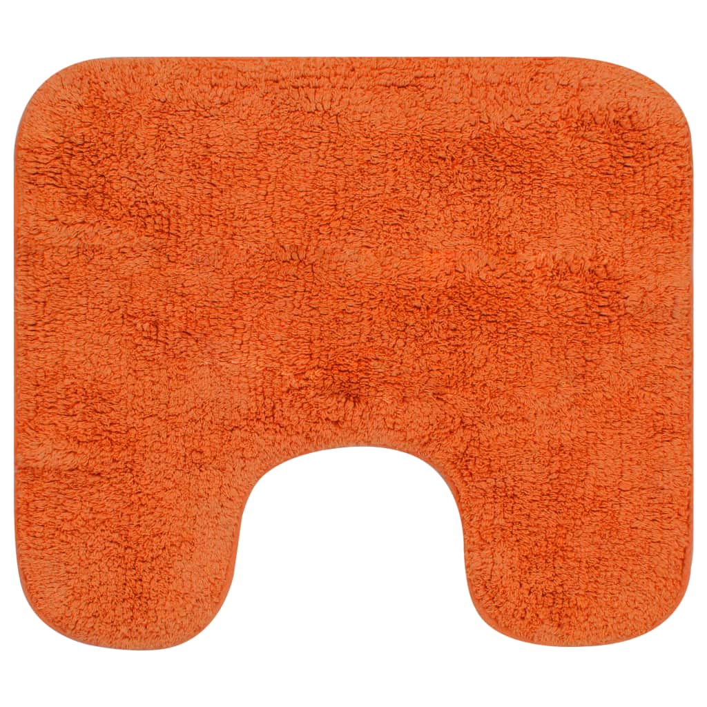 Bathroom Mat Set 3 Pieces Fabric Orange- Bath Mats & Rugs - HomeShopIreland - Home Shop Ireland - Bath Mats & Rugs - Bathroom Mat Set 3 Pieces Fabric Orange