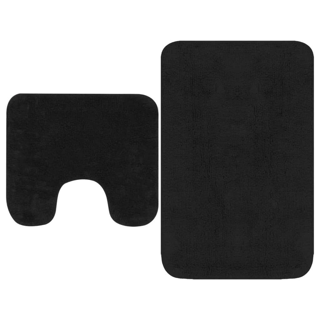 Bathroom Mat Set 2 Pieces Fabric Anthracite- Bath Mats & Rugs - HomeShopIreland - Home Shop Ireland - Bath Mats & Rugs - Bathroom Mat Set 2 Pieces Fabric Anthracite
