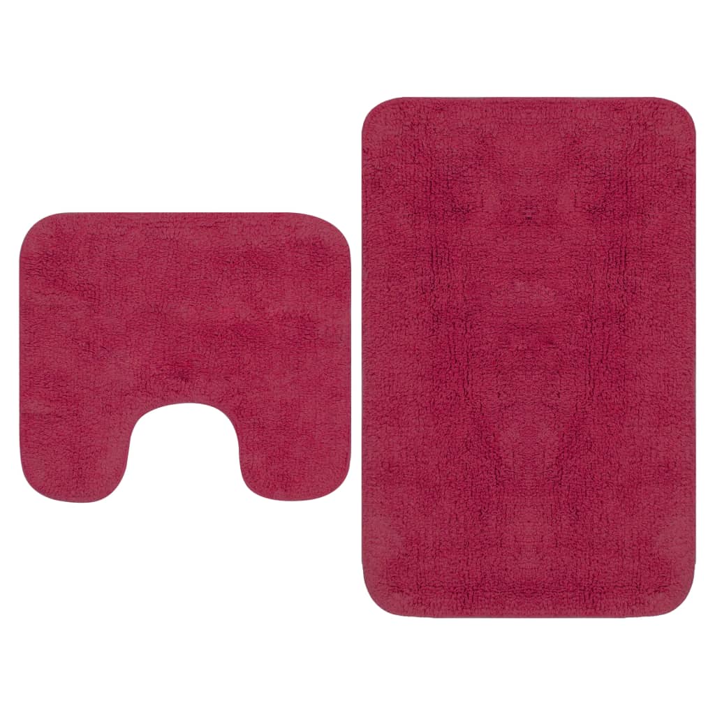 Bathroom Mat Set 2 Pieces Fabric Fuchsia- Bath Mats & Rugs - HomeShopIreland - Home Shop Ireland - Bath Mats & Rugs - Bathroom Mat Set 2 Pieces Fabric Fuchsia