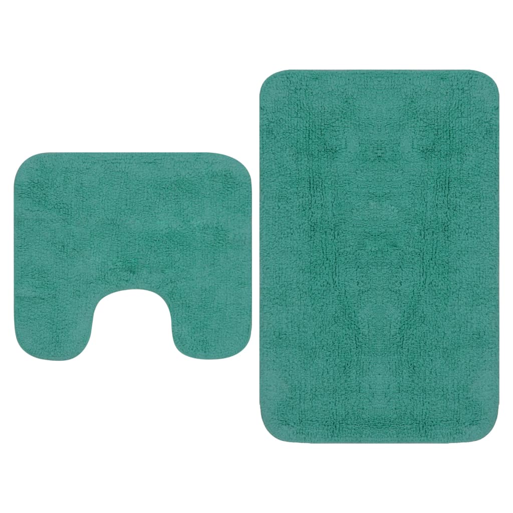 Bathroom Mat Set 2 Pieces Fabric Turquoise- Bath Mats & Rugs - HomeShopIreland - Home Shop Ireland - Bath Mats & Rugs - Bathroom Mat Set 2 Pieces Fabric Turquoise