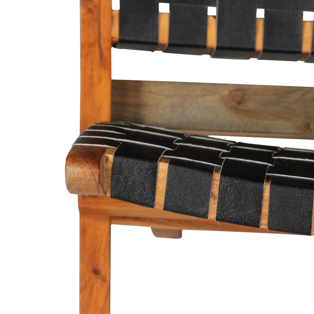 Folding Chair Crossed-Stripe Black Real Leather- Arm Chairs, Recliners & Sleeper Chairs - HomeShopIreland - Home Shop Ireland - Arm Chairs, Recliners & Sleeper Chairs - Folding Chair Crossed-Stripe Black Real Leather