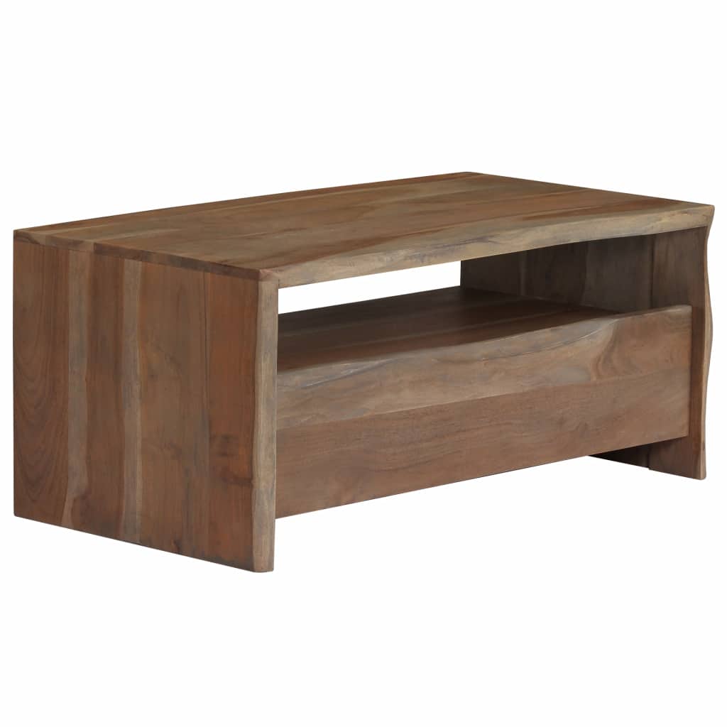 Coffee Table Solid Acacia Wood Live Edges 90x50x40 cm Grey- Coffee Tables - HomeShopIreland - Home Shop Ireland - Coffee Tables - Coffee Table Solid Acacia Wood Live Edges 90x50x40 cm Grey