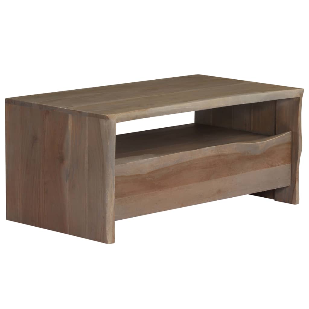 Coffee Table Solid Acacia Wood Live Edges 90x50x40 cm Grey- Coffee Tables - HomeShopIreland - Home Shop Ireland - Coffee Tables - Coffee Table Solid Acacia Wood Live Edges 90x50x40 cm Grey