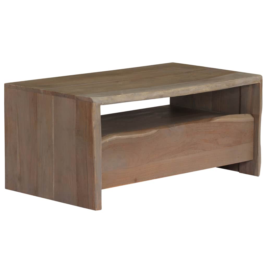 Coffee Table Solid Acacia Wood Live Edges 90x50x40 cm Grey- Coffee Tables - HomeShopIreland - Home Shop Ireland - Coffee Tables - Coffee Table Solid Acacia Wood Live Edges 90x50x40 cm Grey