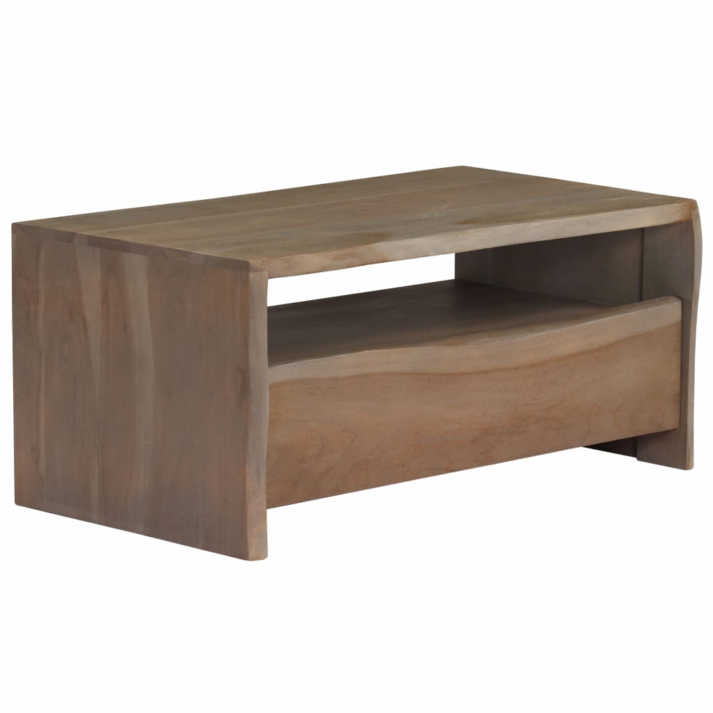 Coffee Table Solid Acacia Wood Live Edges 90x50x40 cm Grey- Coffee Tables - HomeShopIreland - Home Shop Ireland - Coffee Tables - Coffee Table Solid Acacia Wood Live Edges 90x50x40 cm Grey