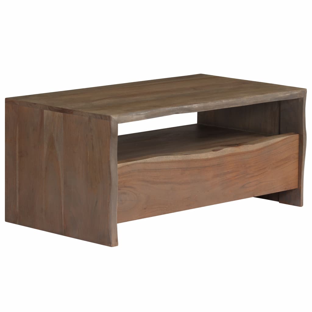 Coffee Table Solid Acacia Wood Live Edges 90x50x40 cm Grey- Coffee Tables - HomeShopIreland - Home Shop Ireland - Coffee Tables - Coffee Table Solid Acacia Wood Live Edges 90x50x40 cm Grey