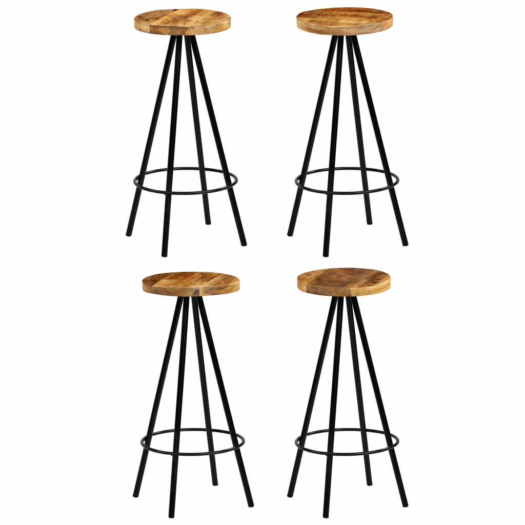 Bar Chairs 4 pcs Solid Mango Wood- Table & Bar Stools - HomeShopIreland - Home Shop Ireland - Table & Bar Stools - Bar Chairs 4 pcs Solid Mango Wood
