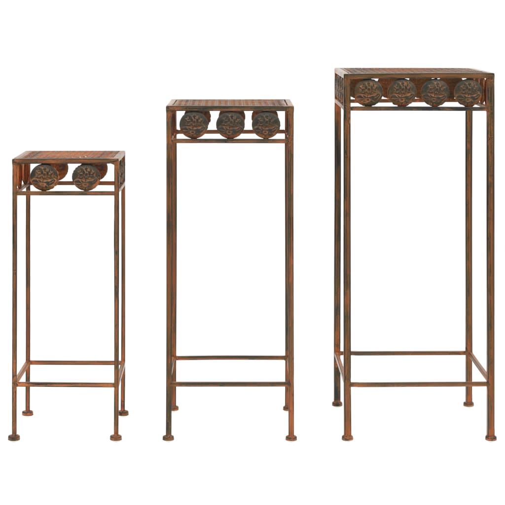 Plant Stand Set 3 Pieces Vintage Style Metal Rusty- Plant Stands - HomeShopIreland - Home Shop Ireland - Plant Stands - Plant Stand Set 3 Pieces Vintage Style Metal Rusty