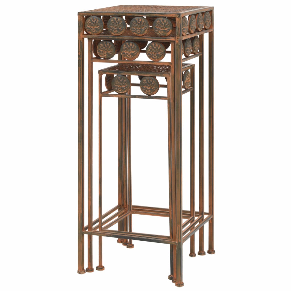 Plant Stand Set 3 Pieces Vintage Style Metal Rusty- Plant Stands - HomeShopIreland - Home Shop Ireland - Plant Stands - Plant Stand Set 3 Pieces Vintage Style Metal Rusty