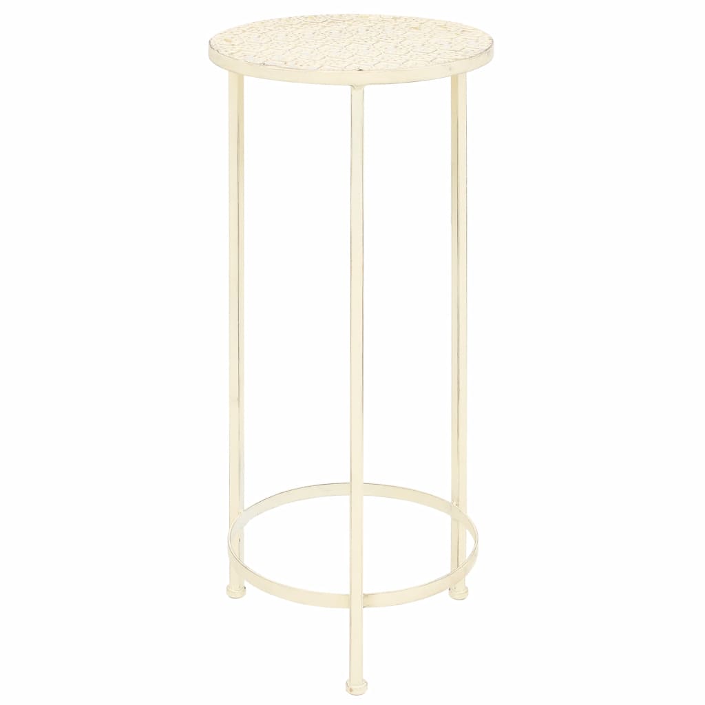 Plant Stand Set 3 Pieces Vintage Style Metal Antique White- Plant Stands - HomeShopIreland - Home Shop Ireland - Plant Stands - Plant Stand Set 3 Pieces Vintage Style Metal Antique White