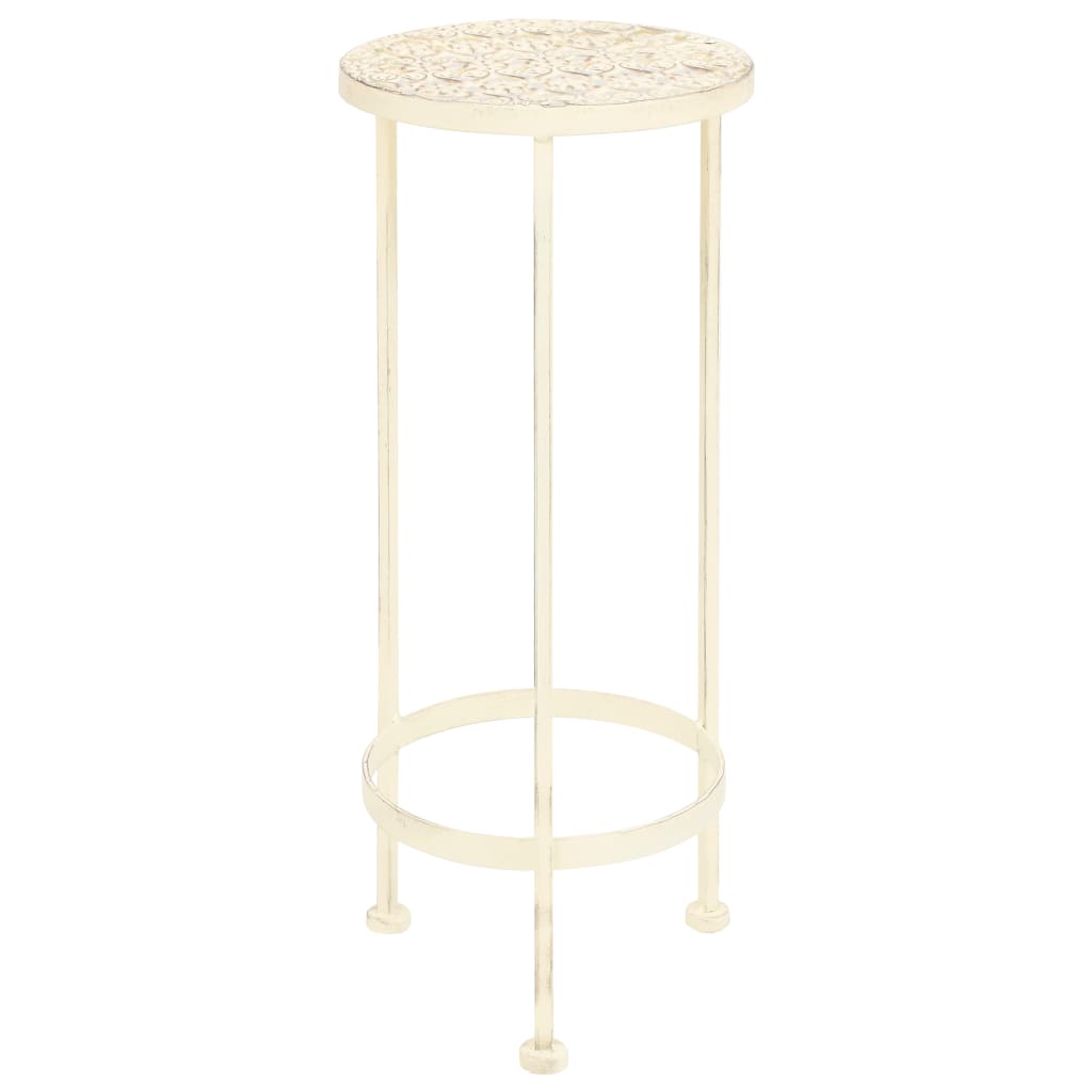 Plant Stand Set 3 Pieces Vintage Style Metal Antique White- Plant Stands - HomeShopIreland - Home Shop Ireland - Plant Stands - Plant Stand Set 3 Pieces Vintage Style Metal Antique White