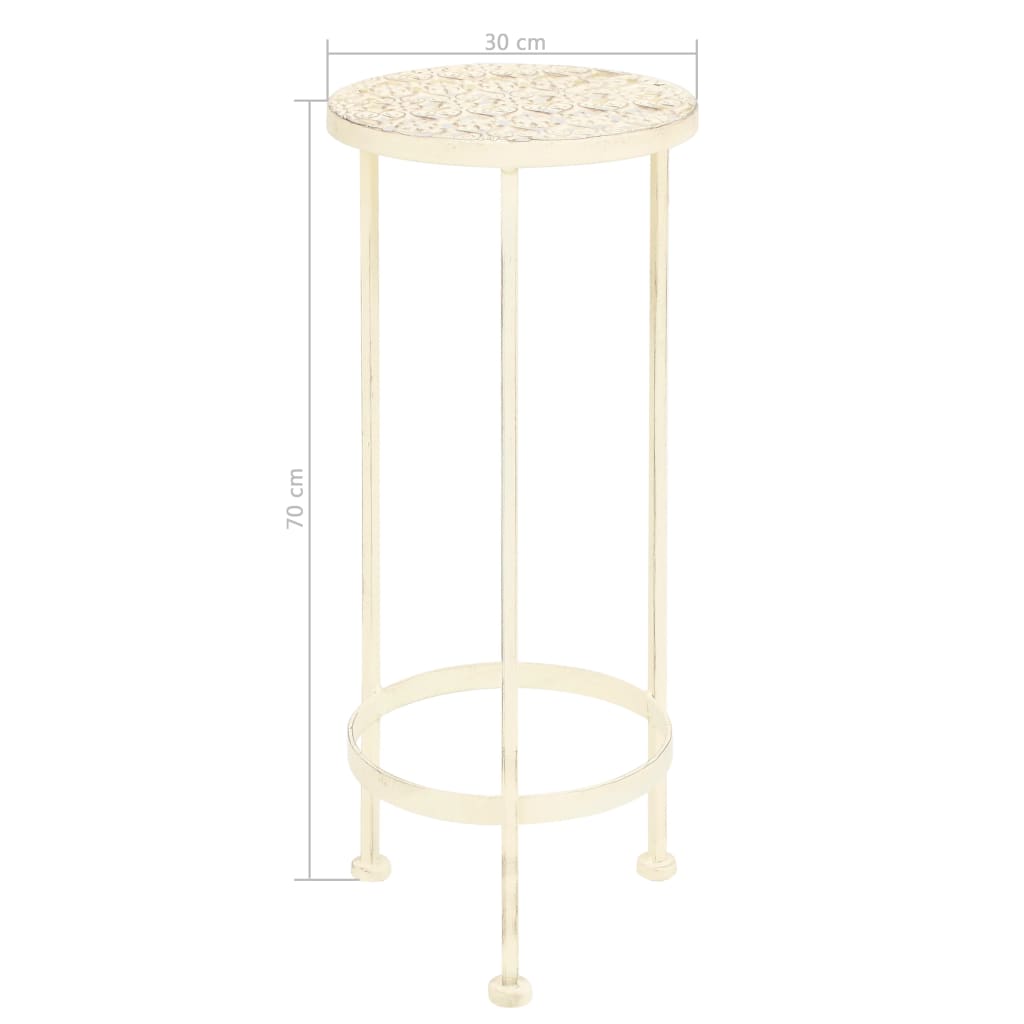 Plant Stand Set 3 Pieces Vintage Style Metal Antique White- Plant Stands - HomeShopIreland - Home Shop Ireland - Plant Stands - Plant Stand Set 3 Pieces Vintage Style Metal Antique White