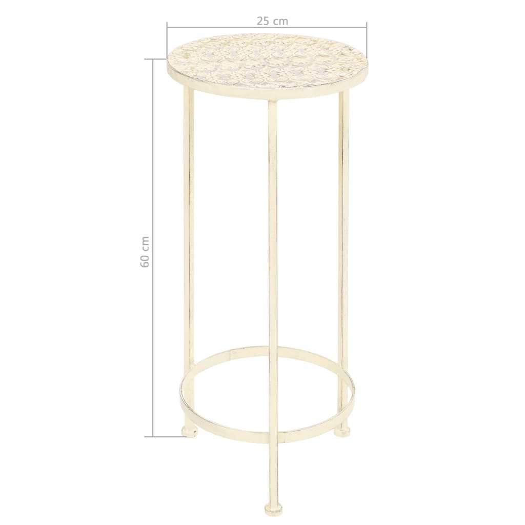Plant Stand Set 3 Pieces Vintage Style Metal Antique White- Plant Stands - HomeShopIreland - Home Shop Ireland - Plant Stands - Plant Stand Set 3 Pieces Vintage Style Metal Antique White