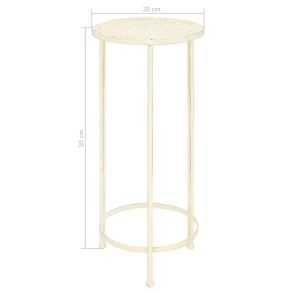 Plant Stand Set 3 Pieces Vintage Style Metal Antique White- Plant Stands - HomeShopIreland - Home Shop Ireland - Plant Stands - Plant Stand Set 3 Pieces Vintage Style Metal Antique White