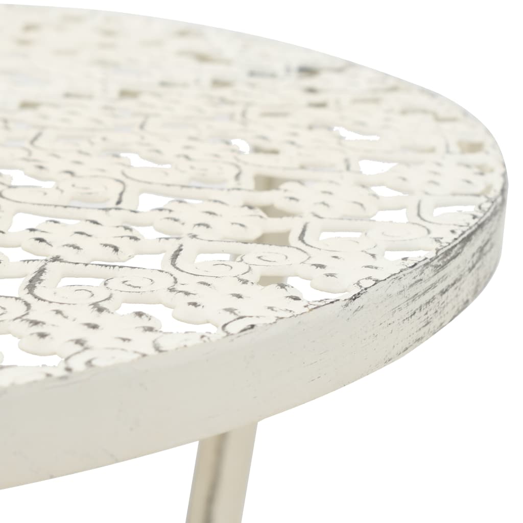 Bistro Table Vintage Style Round Metal 40x70 cm White- Kitchen & Dining Room Tables - HomeShopIreland - Home Shop Ireland - Kitchen & Dining Room Tables - Bistro Table Vintage Style Round Metal 40x70 cm White