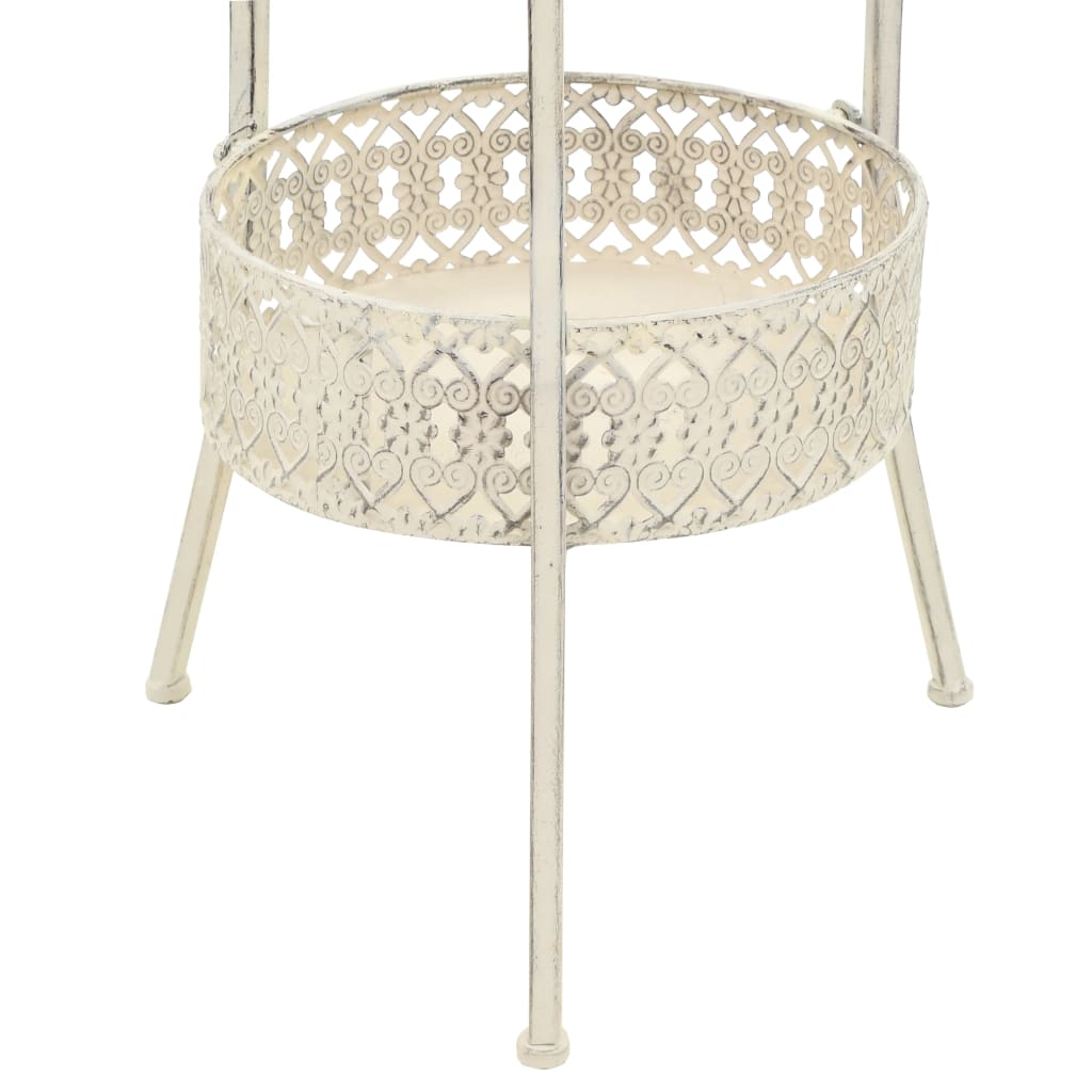 Bistro Table Vintage Style Round Metal 40x70 cm White- Kitchen & Dining Room Tables - HomeShopIreland - Home Shop Ireland - Kitchen & Dining Room Tables - Bistro Table Vintage Style Round Metal 40x70 cm White