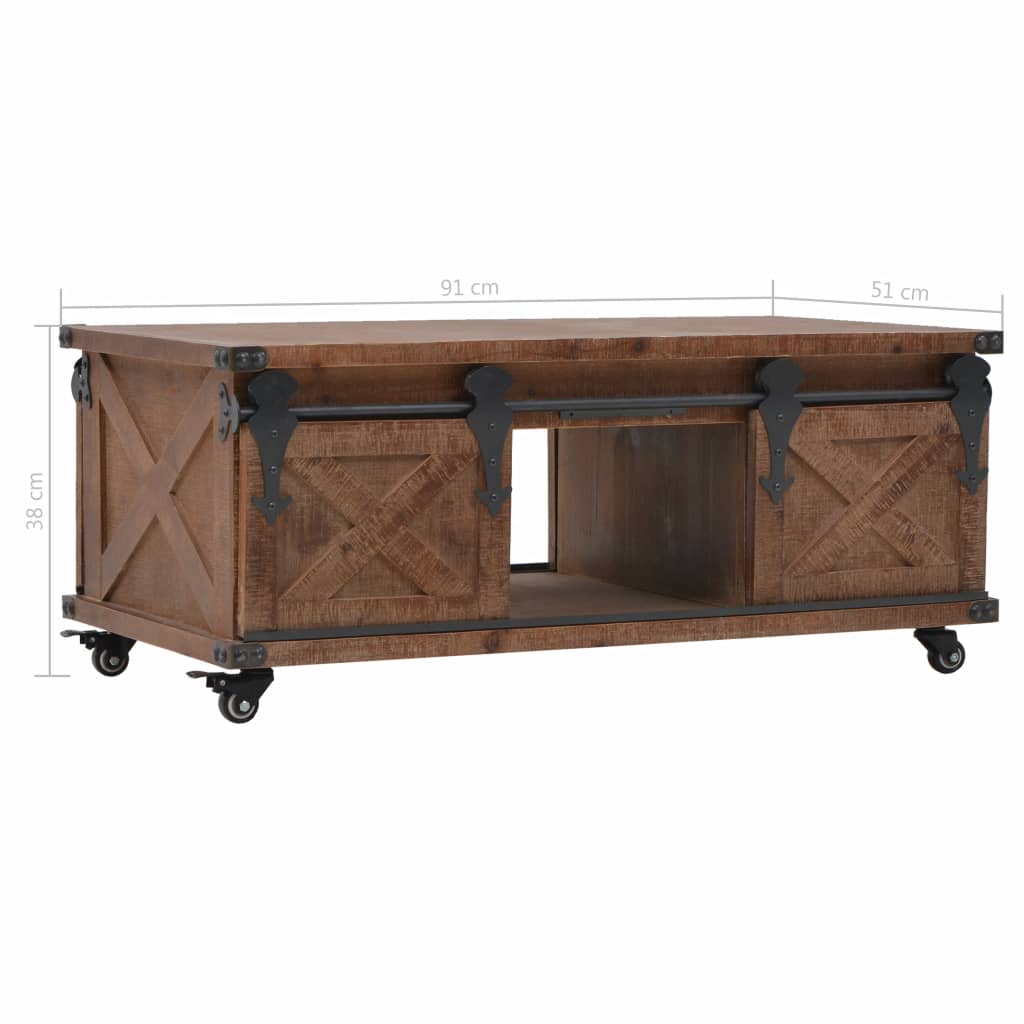 Coffee Table Solid Fir Wood 91x51x38 cm Brown- Coffee Tables - HomeShopIreland - Home Shop Ireland - Coffee Tables - Coffee Table Solid Fir Wood 91x51x38 cm Brown