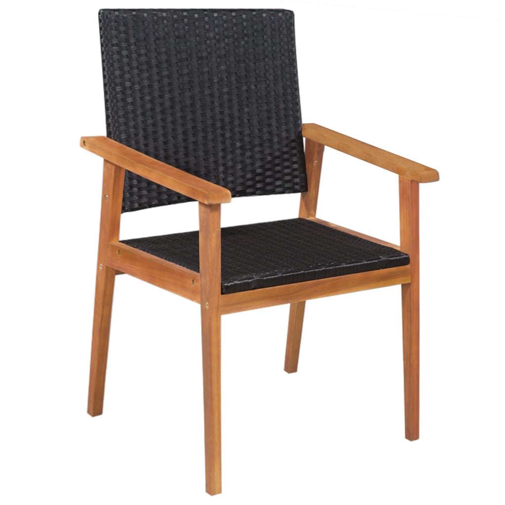 5 Piece Outdoor Dining Set Poly Rattan Black and Brown- Outdoor Furniture Sets - HomeShopIreland - Home Shop Ireland - Outdoor Furniture Sets - 5 Piece Outdoor Dining Set Poly Rattan Black and Brown