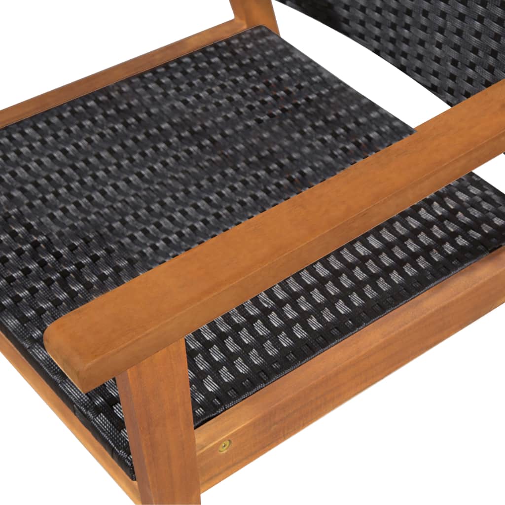 5 Piece Outdoor Dining Set Poly Rattan Black and Brown- Outdoor Furniture Sets - HomeShopIreland - Home Shop Ireland - Outdoor Furniture Sets - 5 Piece Outdoor Dining Set Poly Rattan Black and Brown