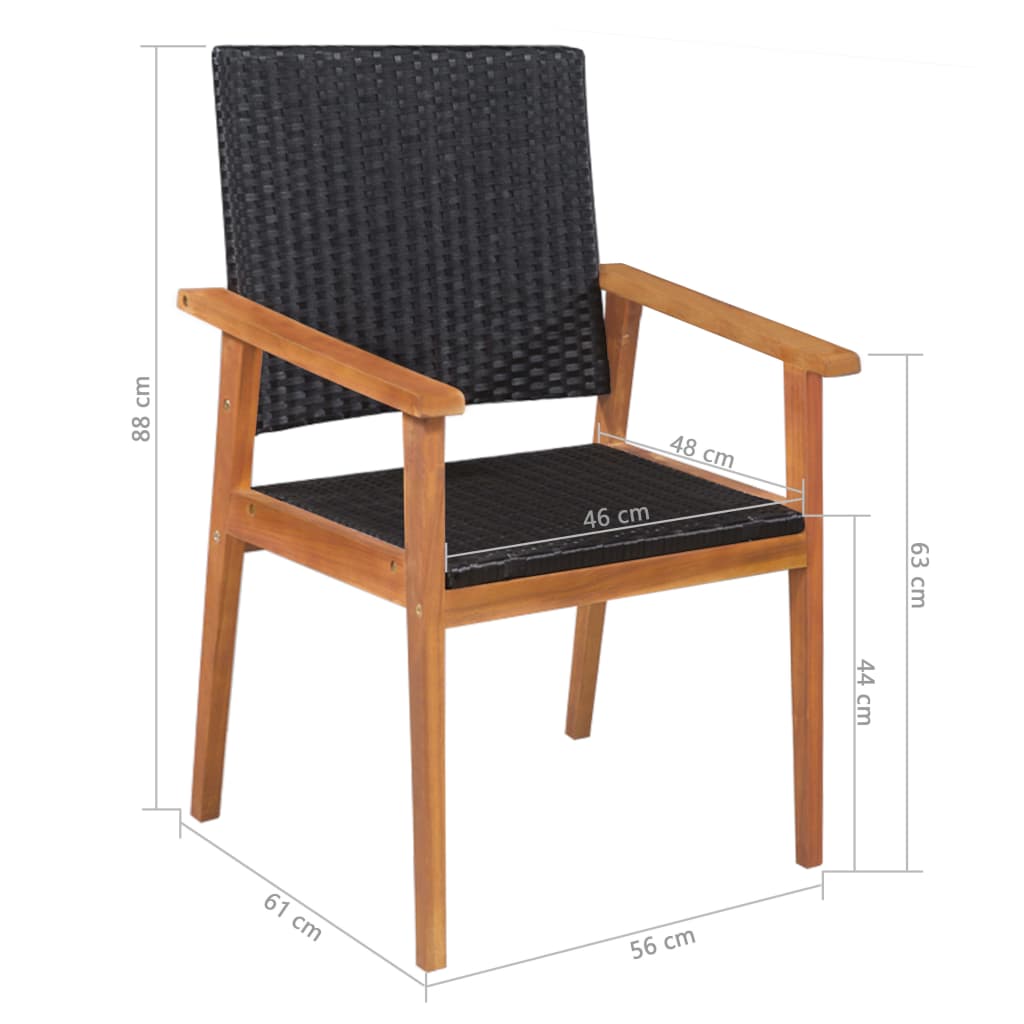 5 Piece Outdoor Dining Set Poly Rattan Black and Brown- Outdoor Furniture Sets - HomeShopIreland - Home Shop Ireland - Outdoor Furniture Sets - 5 Piece Outdoor Dining Set Poly Rattan Black and Brown