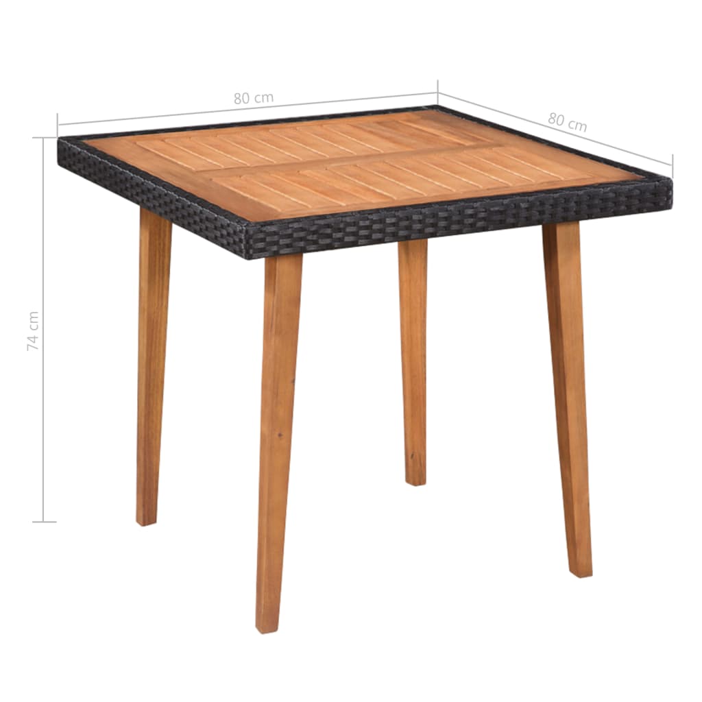 5 Piece Outdoor Dining Set Poly Rattan Black and Brown- Outdoor Furniture Sets - HomeShopIreland - Home Shop Ireland - Outdoor Furniture Sets - 5 Piece Outdoor Dining Set Poly Rattan Black and Brown