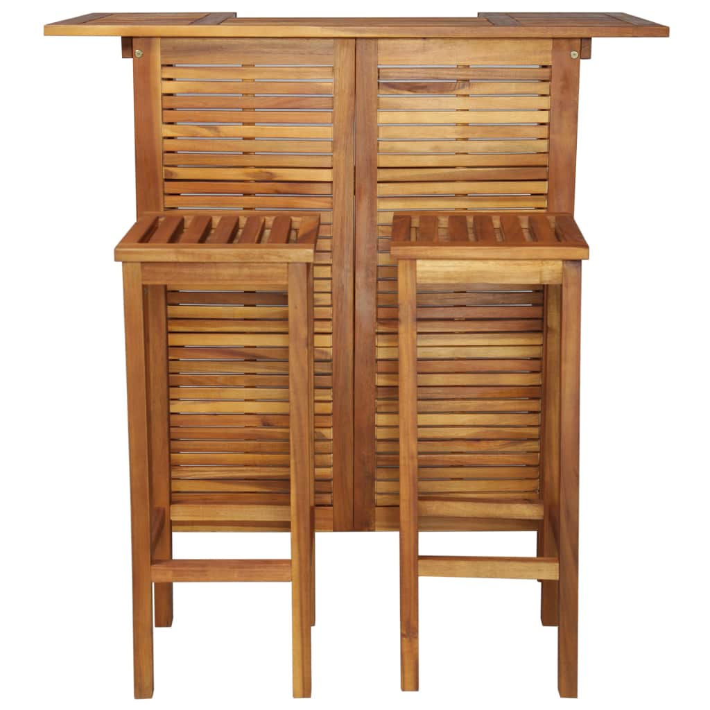 Bar Table and Chair Set 3 Pieces Solid Acacia Wood- Kitchen & Dining Furniture Sets - HomeShopIreland - Home Shop Ireland - Kitchen & Dining Furniture Sets - Bar Table and Chair Set 3 Pieces Solid Acacia Wood