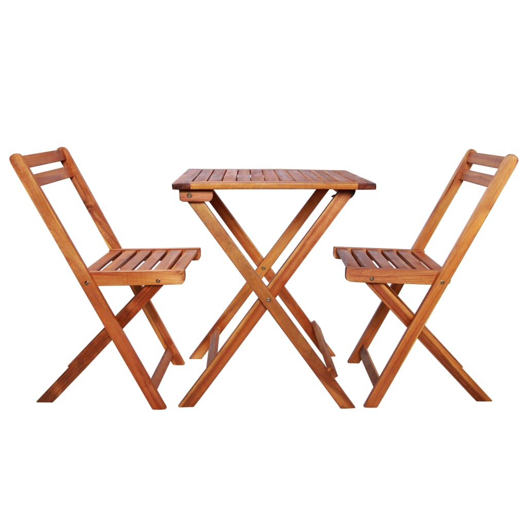 3 Piece Folding Bistro Set Solid Acacia Wood- Outdoor Furniture Sets - HomeShopIreland - Home Shop Ireland - Outdoor Furniture Sets - 3 Piece Folding Bistro Set Solid Acacia Wood