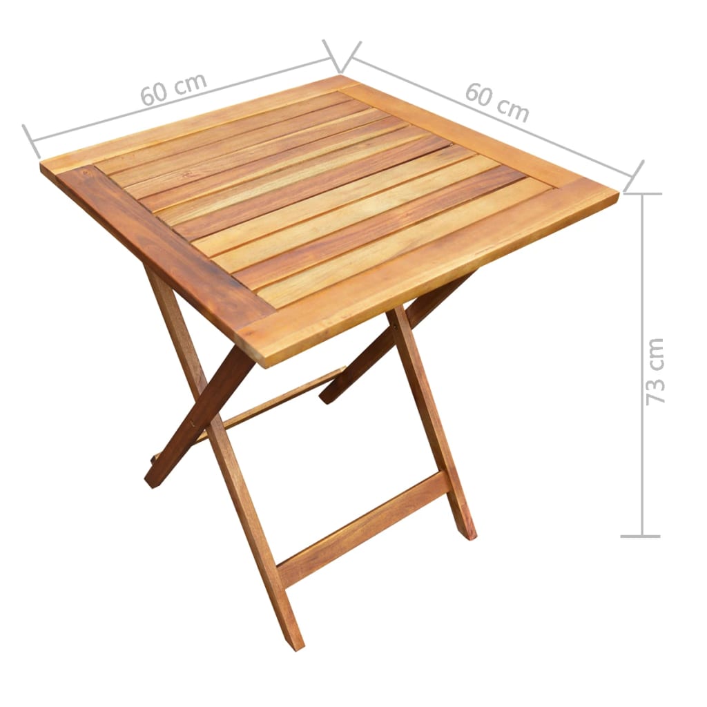 3 Piece Folding Bistro Set Solid Acacia Wood- Outdoor Furniture Sets - HomeShopIreland - Home Shop Ireland - Outdoor Furniture Sets - 3 Piece Folding Bistro Set Solid Acacia Wood